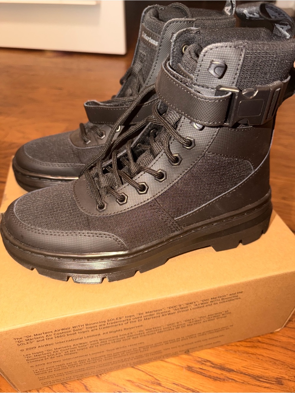 Dr. Martens Black Tactical Lace-Up Ankle Boots with Strap